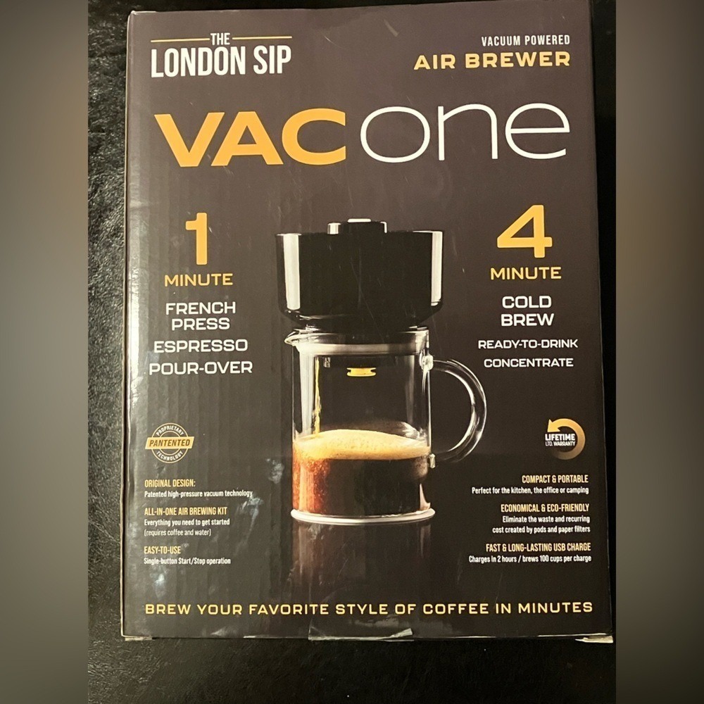 VACone London Sip Air Brewer USB Rechargeable Battery Coffee Maker NIB - Picture 2 of 5